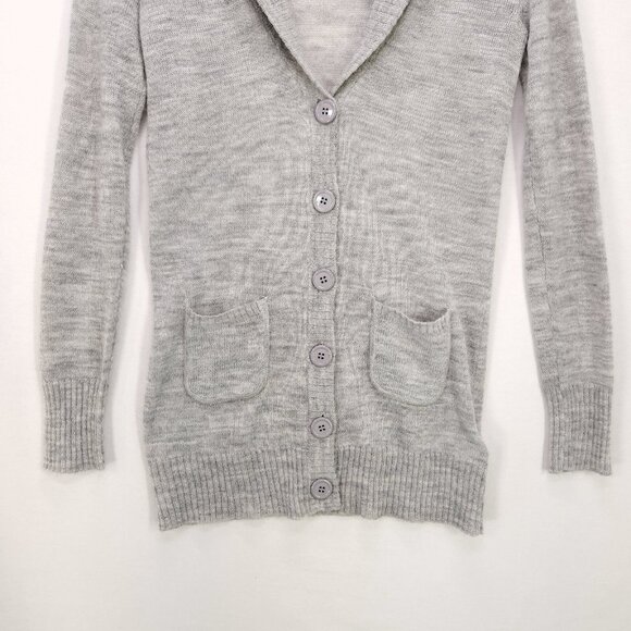 J Crew Fine Alpaca Merino Wool Cardigan Sweater Small Gray Button Up Pockets - Picture 4 of 10